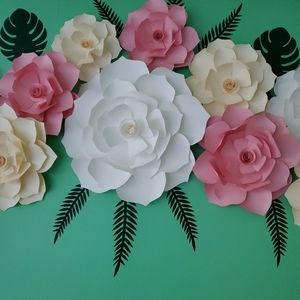 Paper flowers wall decor backdrop in any occasion